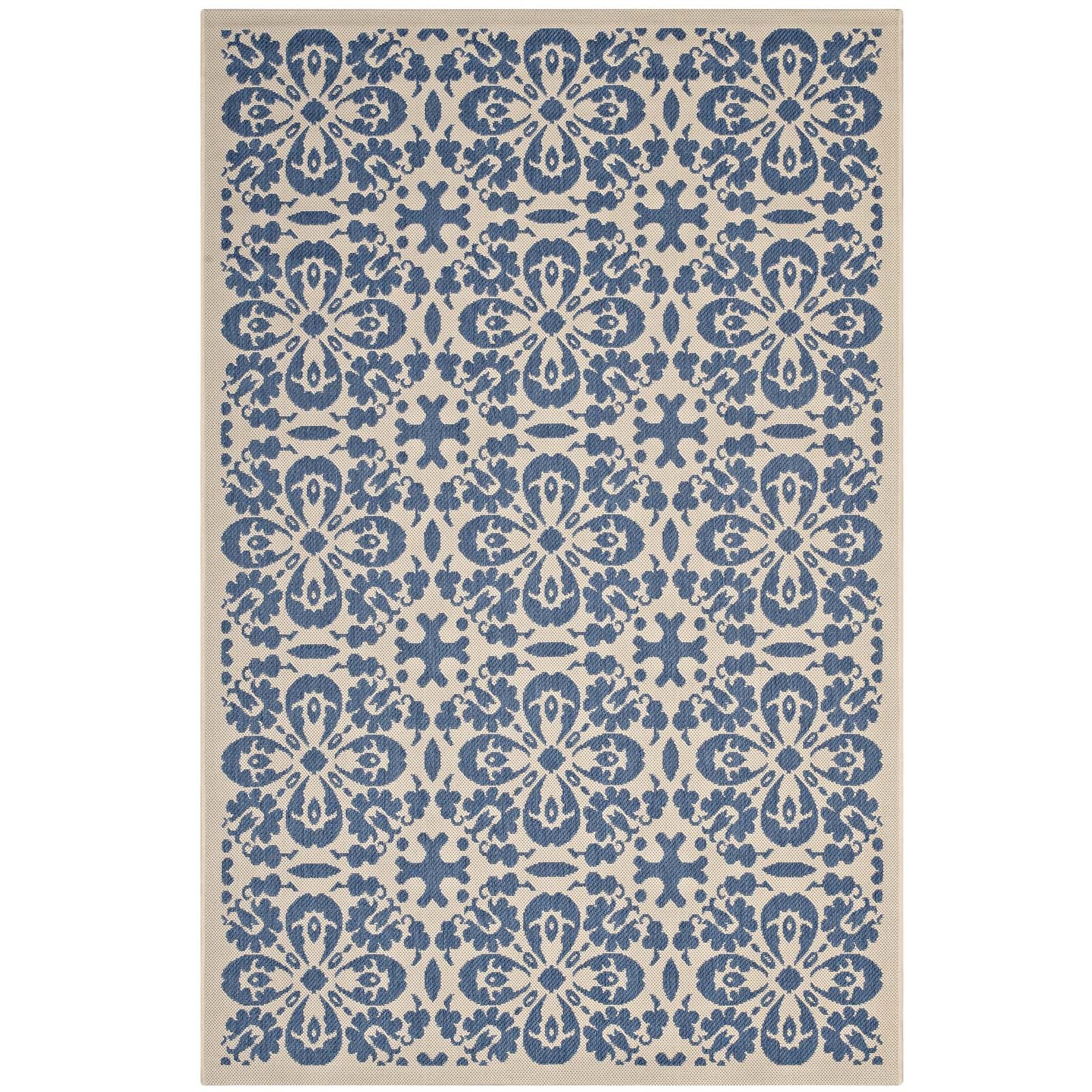 Ariana Vintage Floral Trellis 5x8 Indoor and Outdoor Area Rug