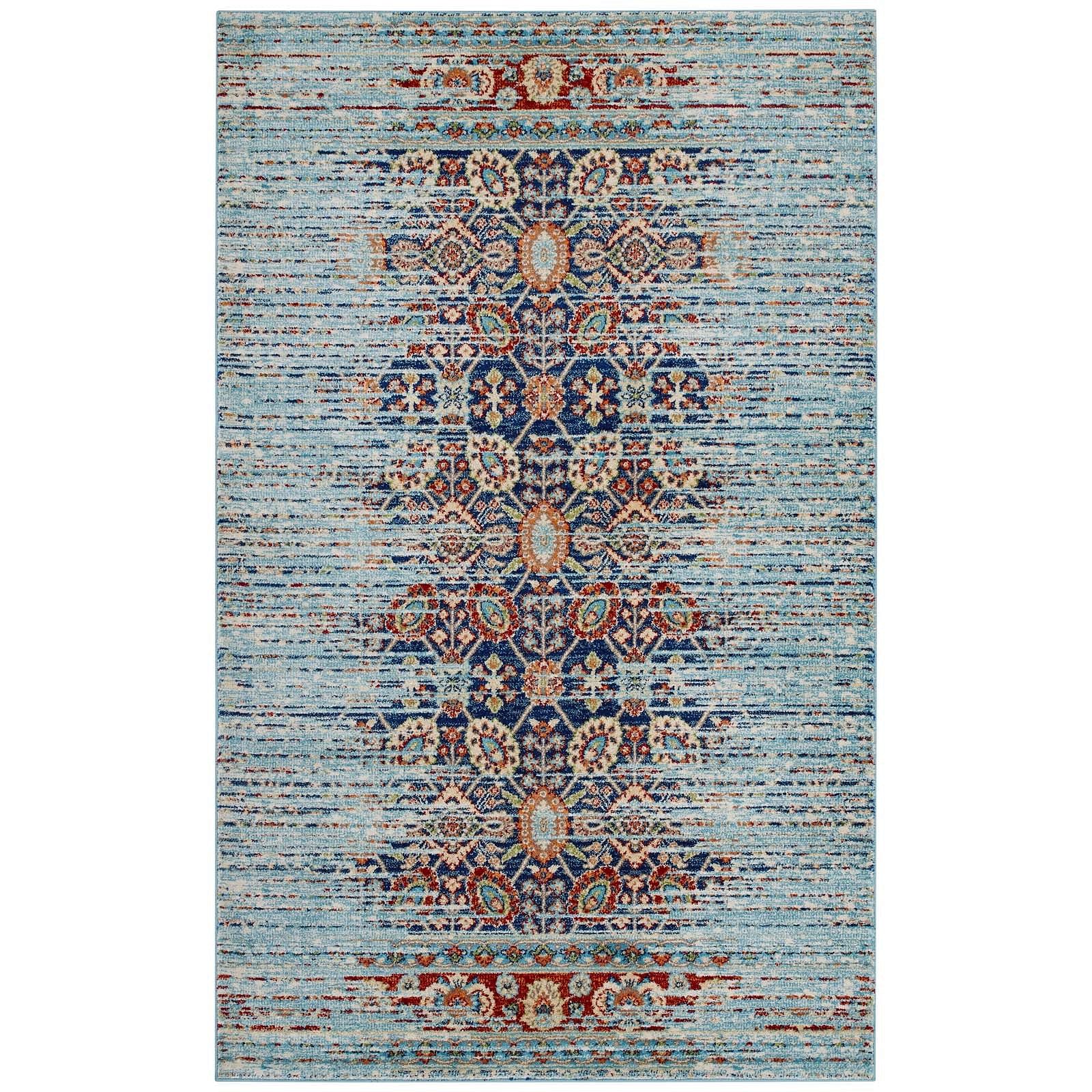 Naria Distressed Persian Medallion 8x10 Area Rug