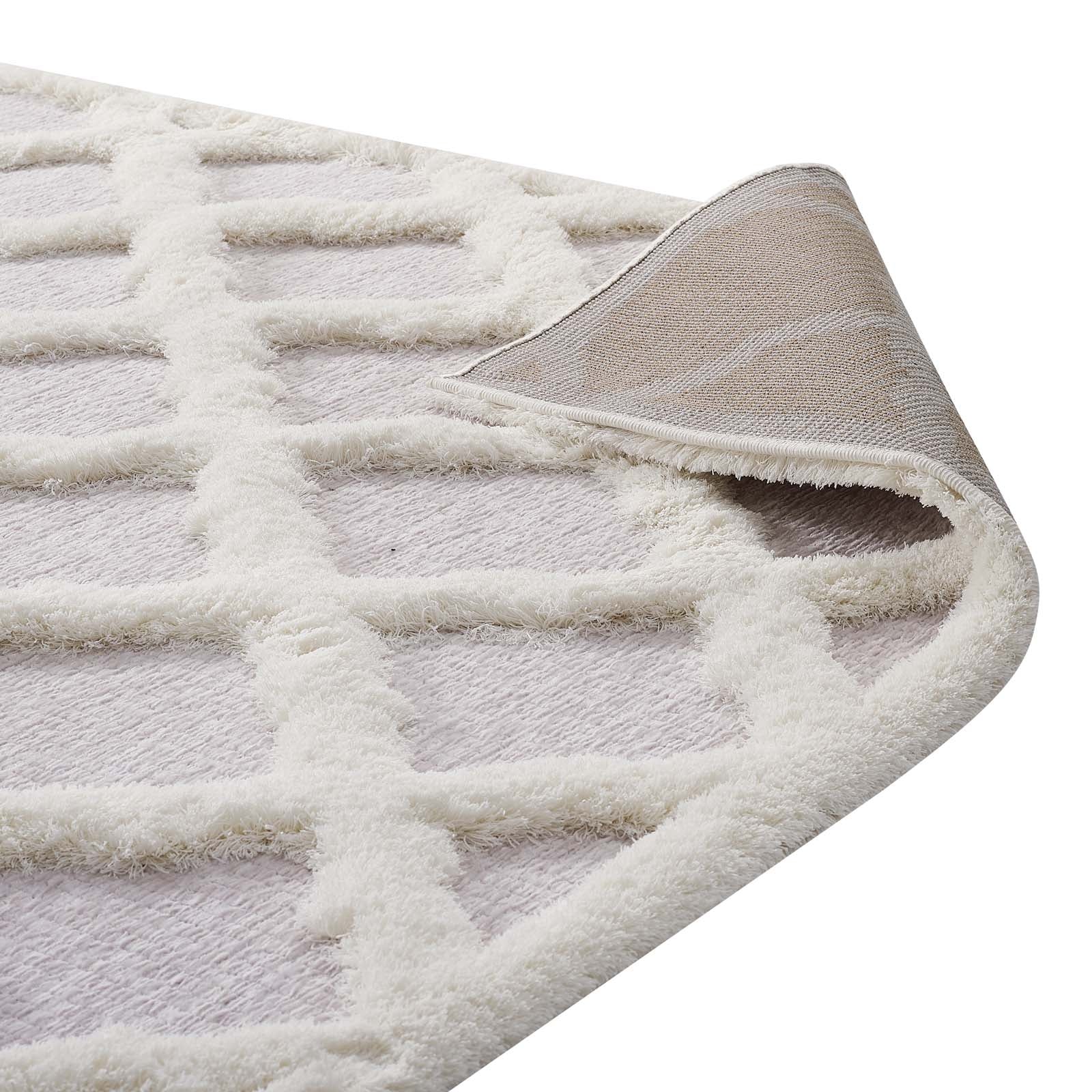 Whimsical Regale Abstract Moroccan Trellis 5x8 Shag Area Rug