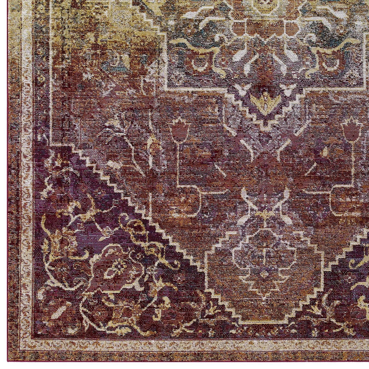 Success Kaede Transitional Distressed Vintage Floral Persian Medallion 5x8 Area Rug