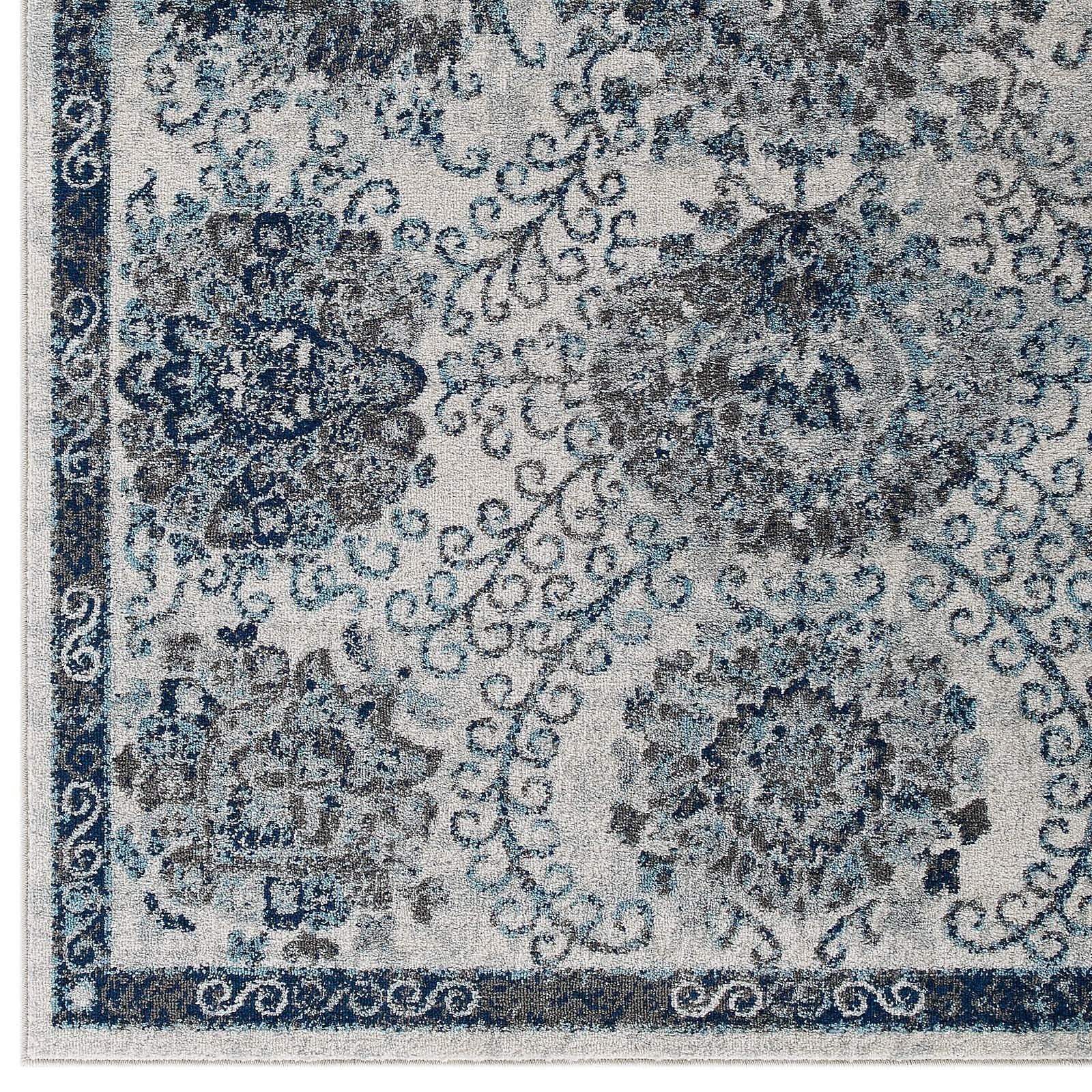 Entourage Kensie Distressed Floral Moroccan Trellis  8x10 Area Rug