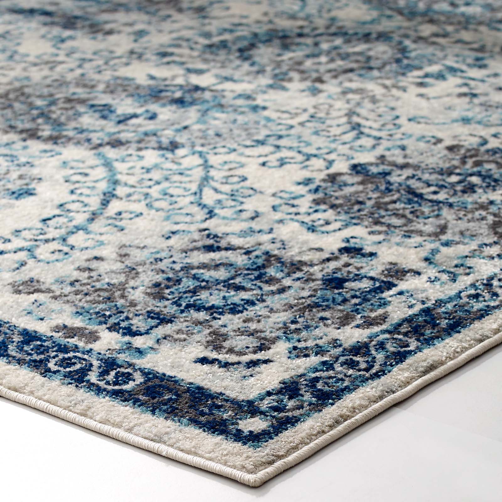 Entourage Kensie Distressed Floral Moroccan Trellis  8x10 Area Rug