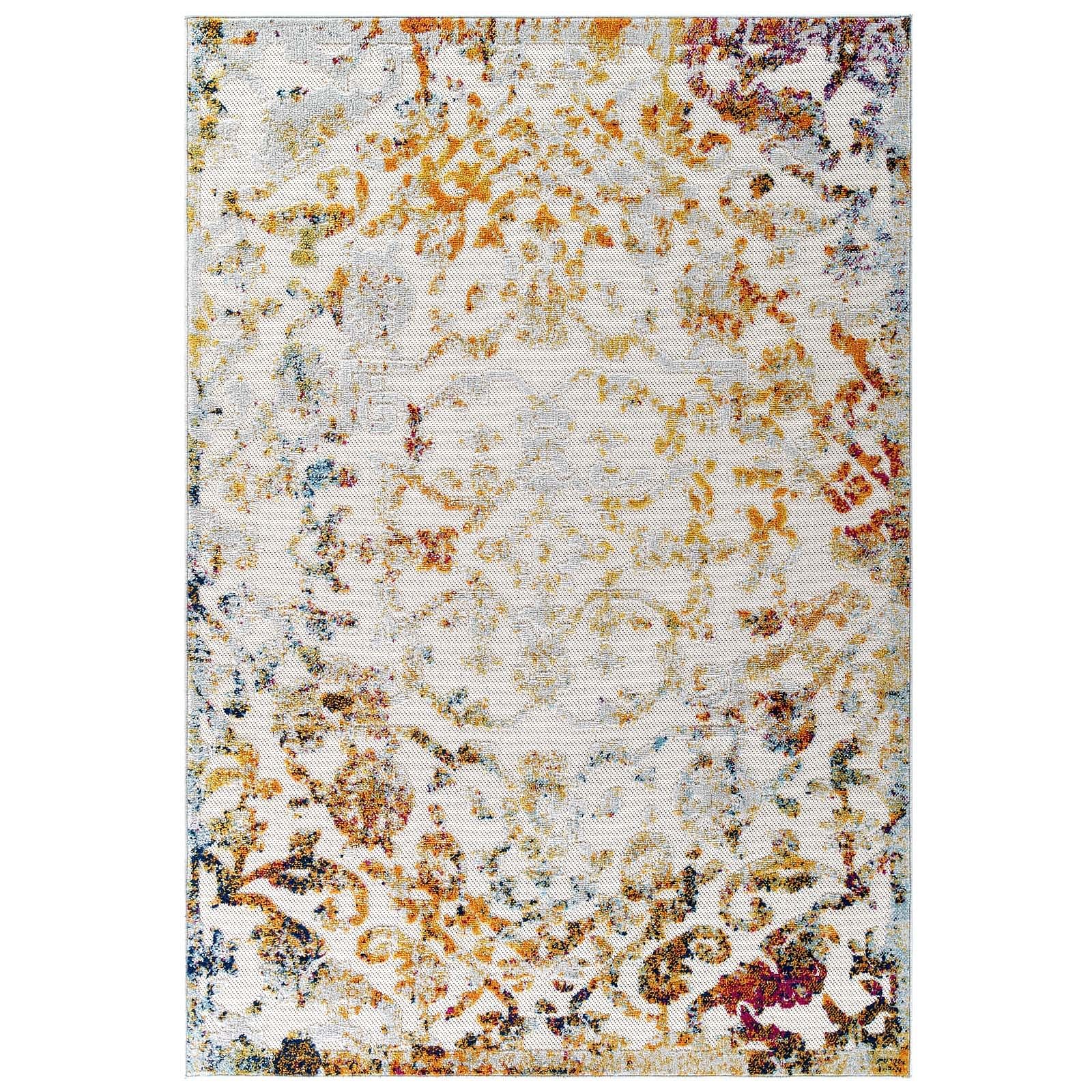 Reflect Primrose Ornate Floral Lattice 5x8 Indoor/Outdoor Area Rug