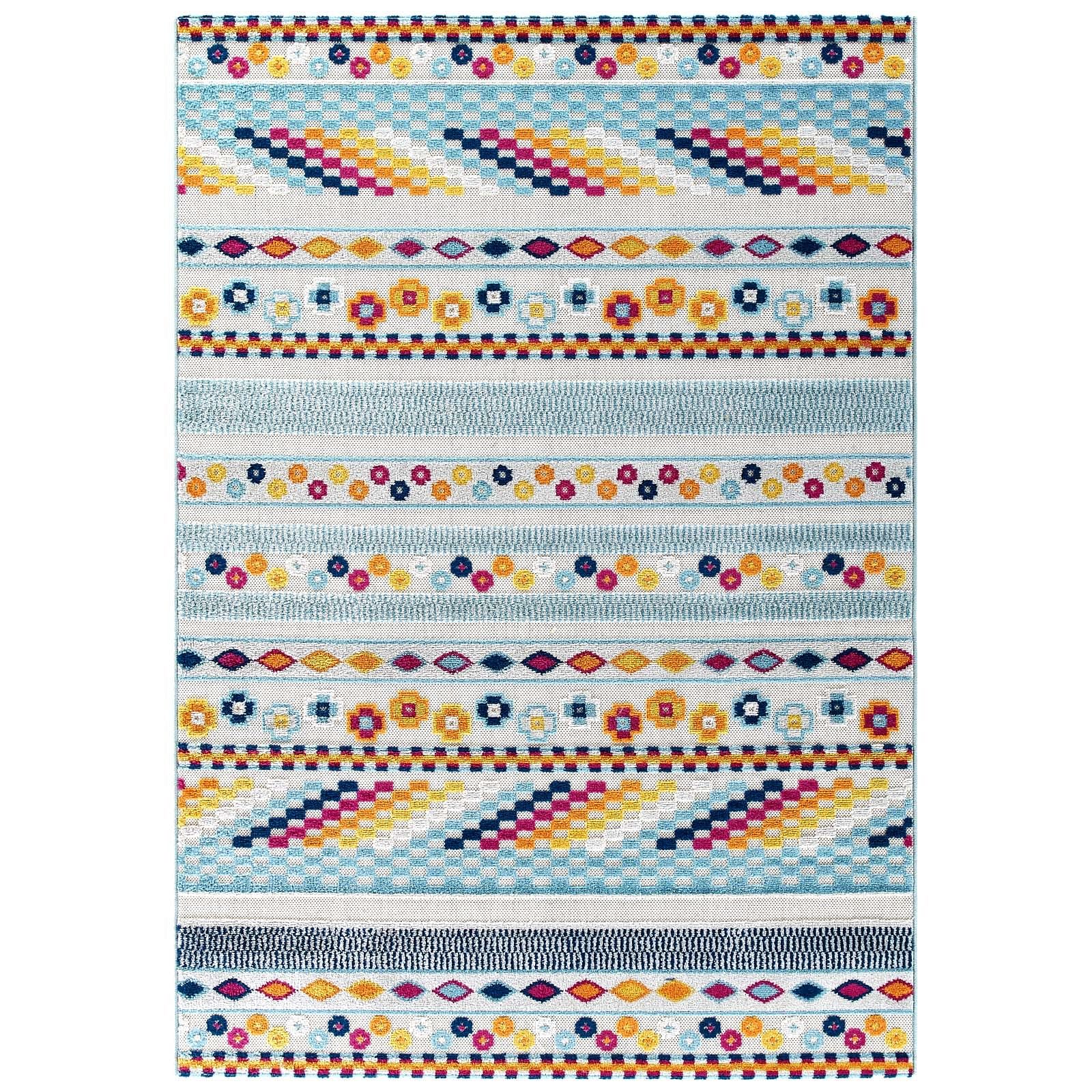 Reflect Cadhla Vintage Abstract Geometric Lattice 8x10 Indoor and Outdoor Area Rug