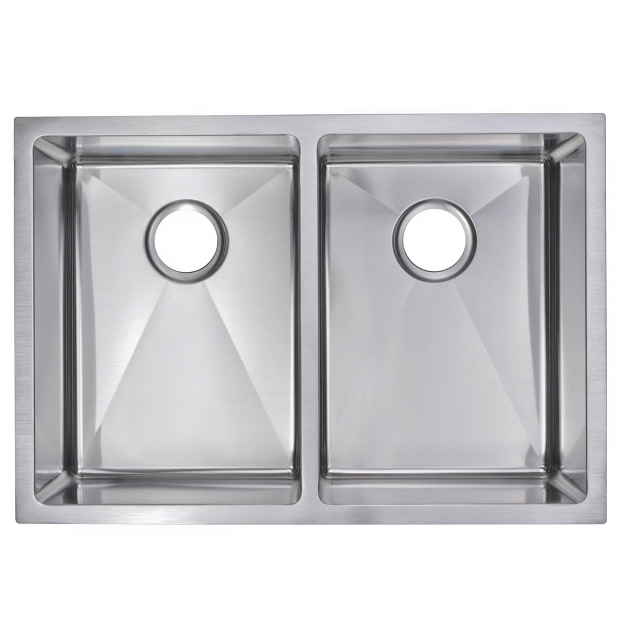 29 Inch X 20 Inch 15mm Corner Radius 50/50 Double Bowl Stainless Steel Hand Made Undermount Kitchen Sink