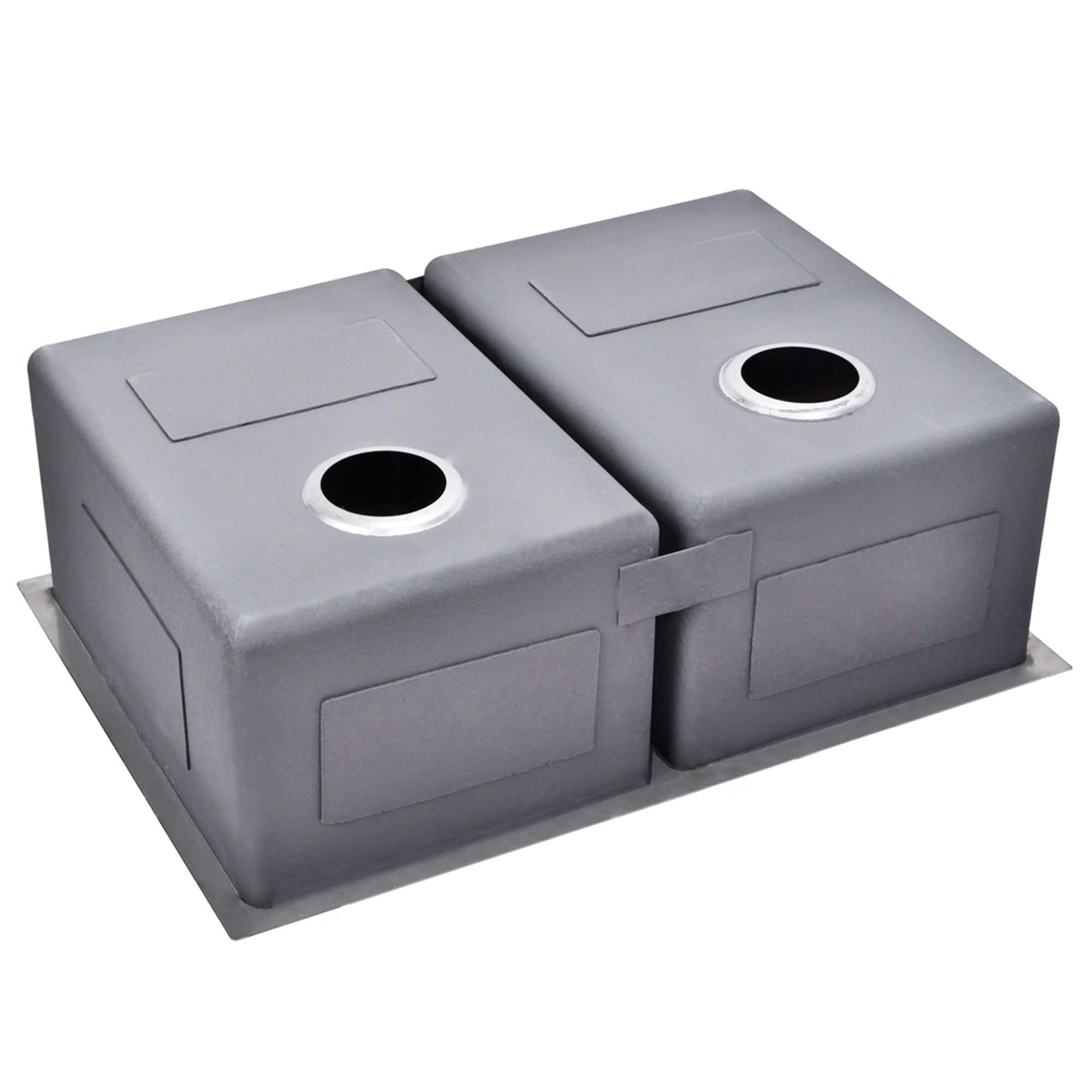 29 Inch X 20 Inch 15mm Corner Radius 50/50 Double Bowl Stainless Steel Hand Made Undermount Kitchen Sink