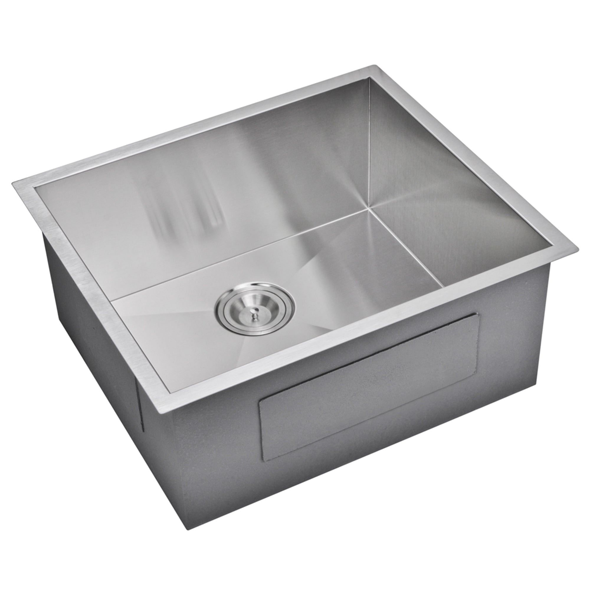 23 Inch X 20 Inch Zero Radius Single Bowl Stainless Steel Hand Made Undermount Kitchen Sink