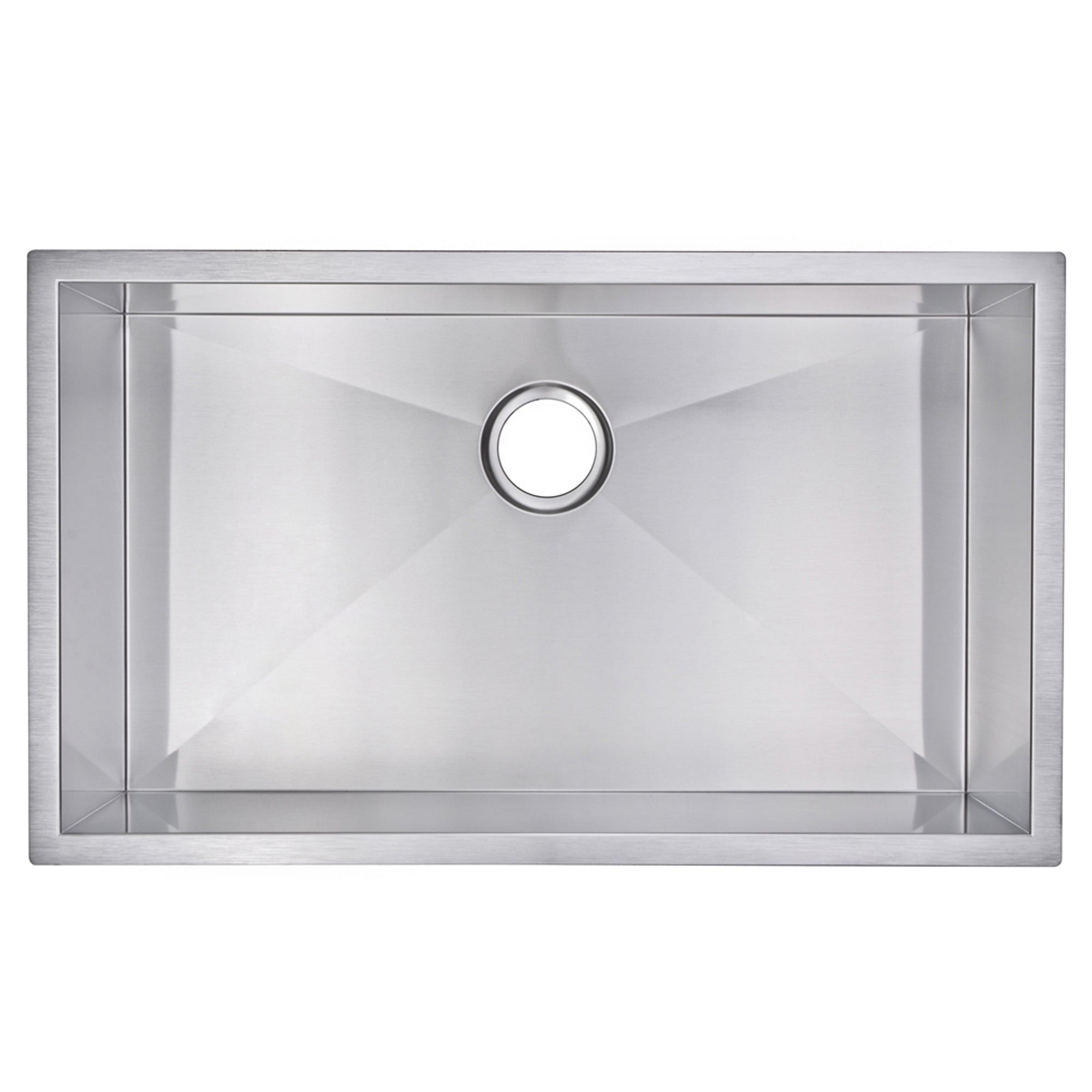 32 Inch X 19 Inch Zero Radius Single Bowl Stainless Steel Hand Made Undermount Kitchen Sink With Drain and Strainer