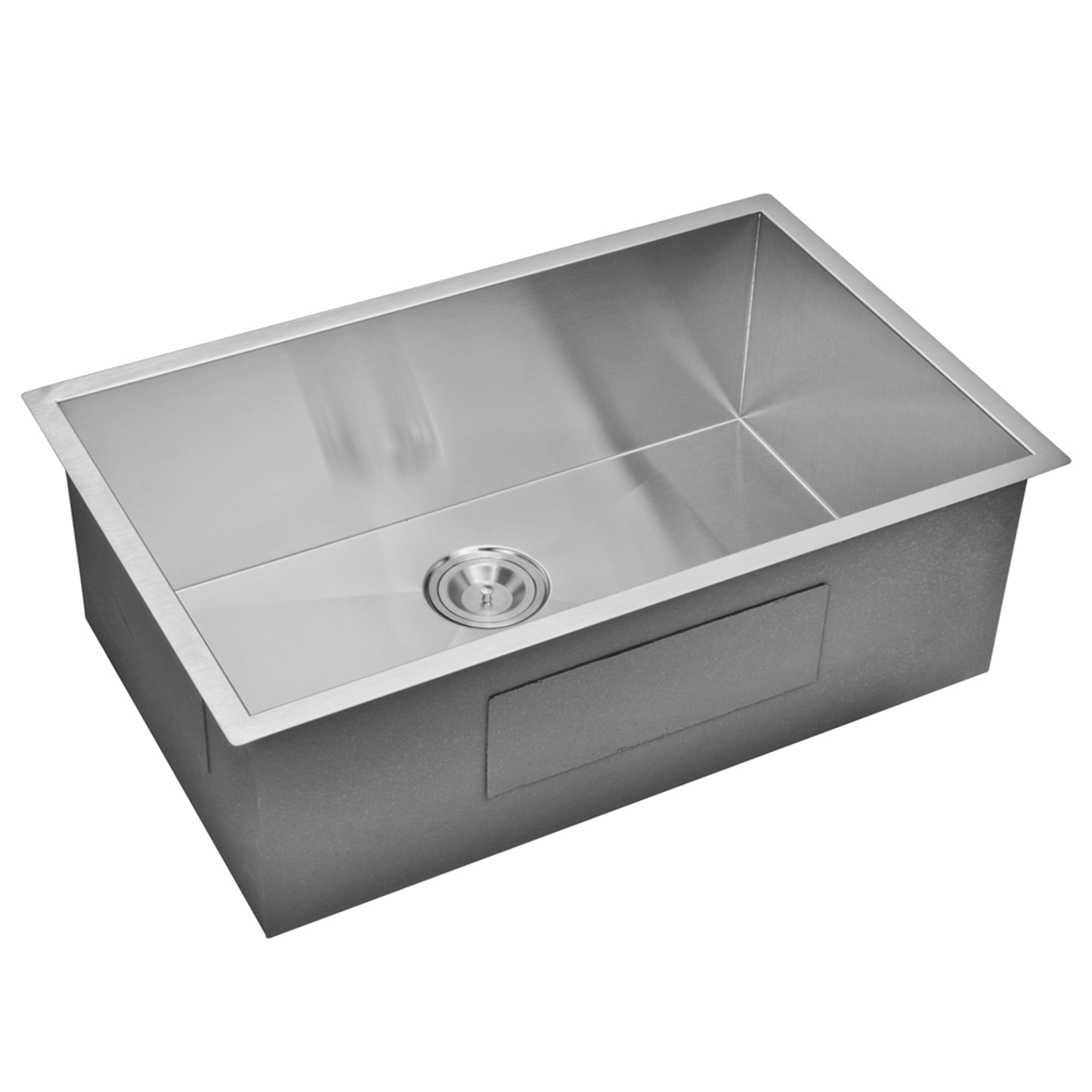 32 Inch X 19 Inch Zero Radius Single Bowl Stainless Steel Hand Made Undermount Kitchen Sink With Drain and Strainer