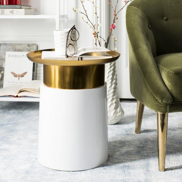 Zenith Tray Top Square Iron & Steel Side Table for Living Room or Bedroom