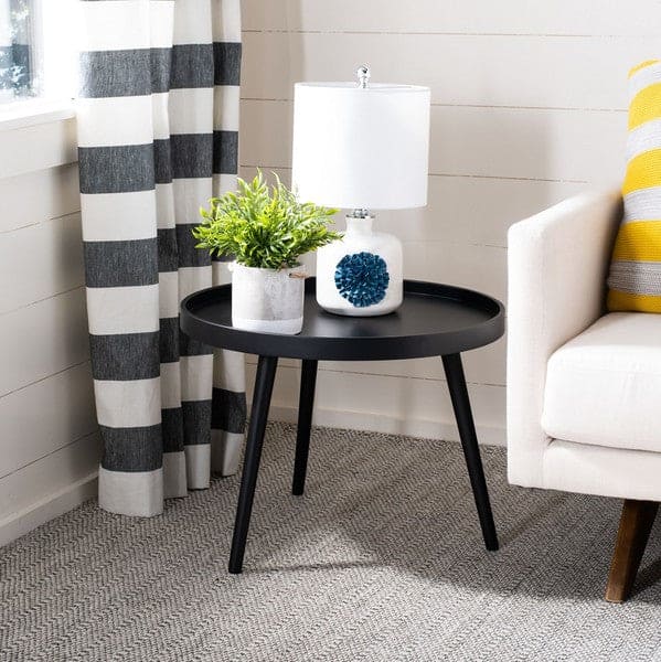 Fritz Round Tray Top Side Table Elevate Your Living Space | Black