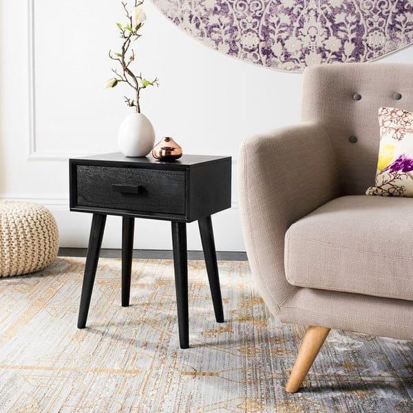 Lyle Unique End & Side Accent Tables for Living Room & Outdoor Spaces | Black