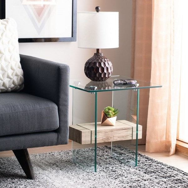 Kayley Best Sofa Side Accent Table Square for Living Room | Natural