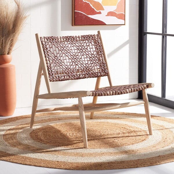 Bandeli Leather Natural & Stylish Living Room Accent Chair | Natural