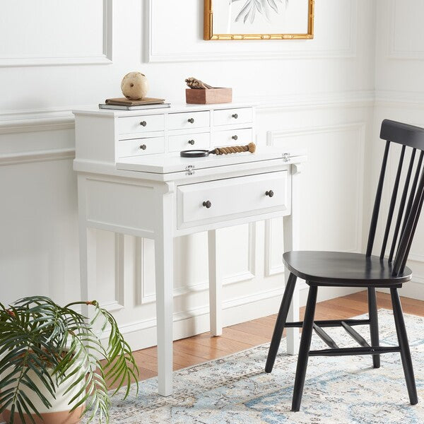 Abigail 7 Drawer Fold Down Desk - Wooden Study Table with Storage
