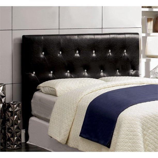 Ervin Contemporary Faux Leather Tufted Headboard in Full/Queen