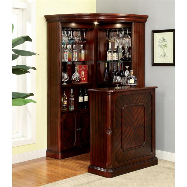 Nema Traditional Multi-Storage Bar Table in Dark Cherry