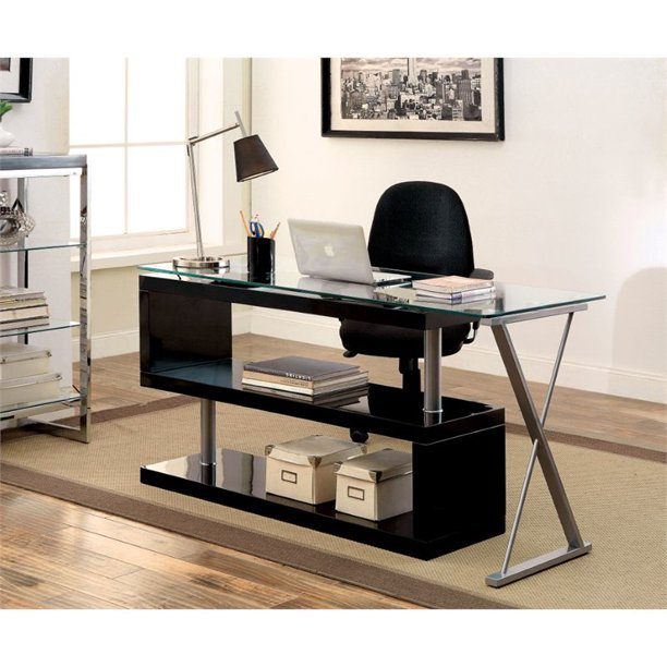 Vallow Contemporary 2-Shelf Desk