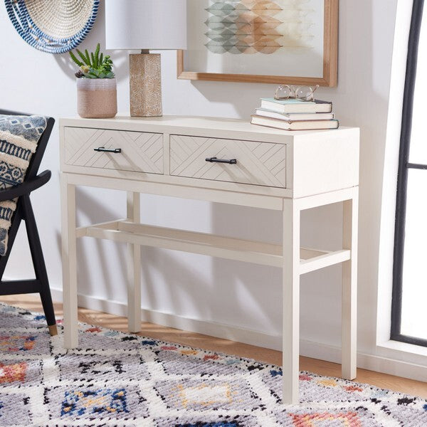Ajana 2 Drawer Console | Sophisticated White Finish