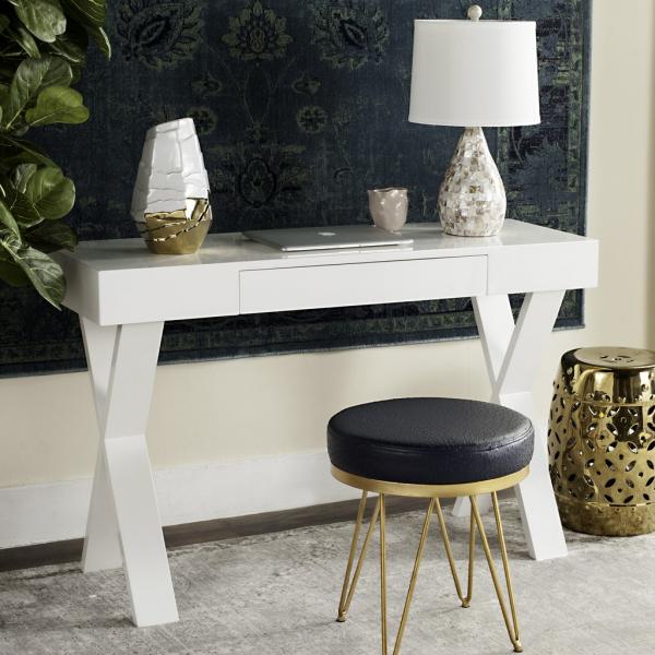 sia Mid Century Lacquer Drawer Vanity Desk - Professional Home Decor
