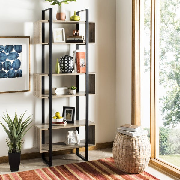 Adhara Retro Mid Century Wood Etagere | Elegant Home Decor
