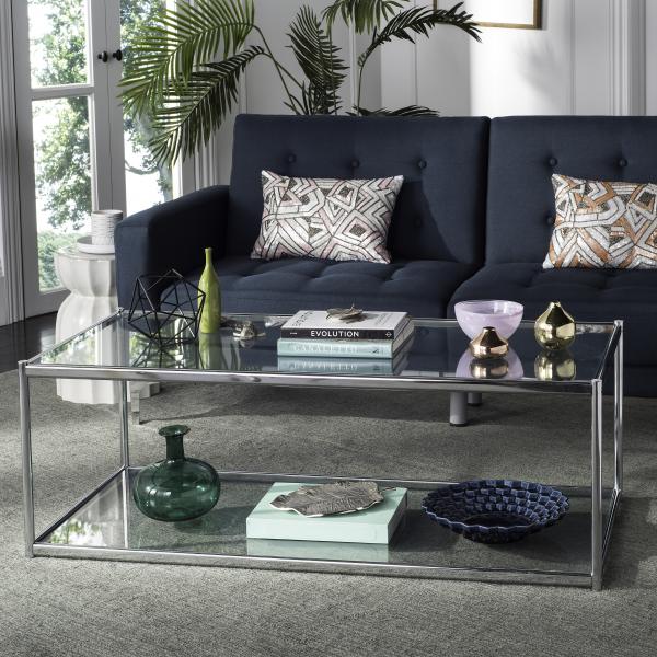 Zola Glass Modern & Timeless Design Coffee Table | Chrome