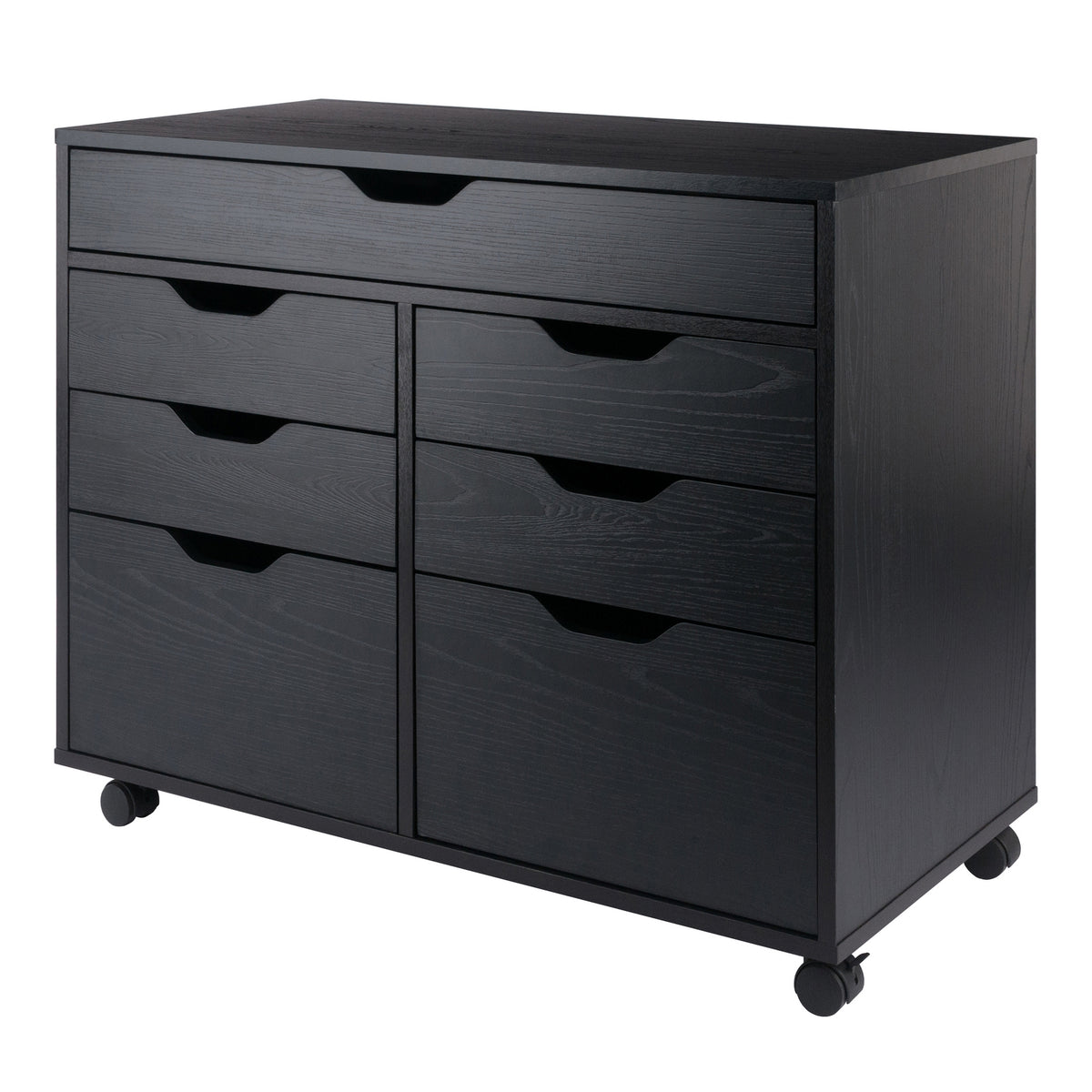 Halifax 5-Drawer Multi-Storage Mobile Cabinet, Black