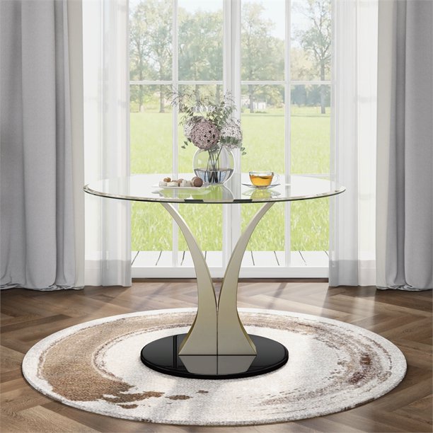 Melie Contemporary Stainless Steel Dining Table