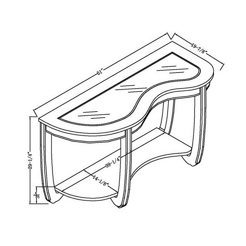 Shervin Transitional Open Shelf Sofa Table