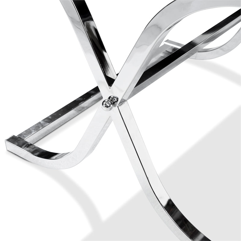 Lorrisa Contemporary Glass Top End Table in Chrome