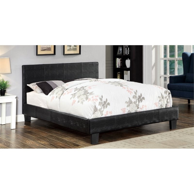 Carrie Contemporary Faux Leather Platform Bed