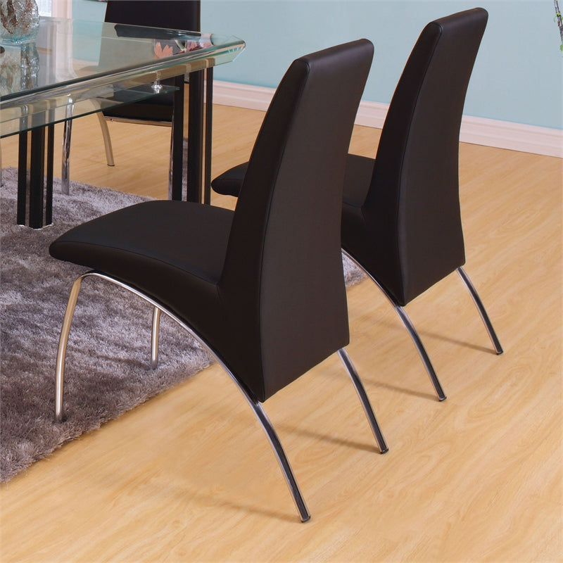 Bectel Contemporary Padded Side Chairs in Black (Set of 2)