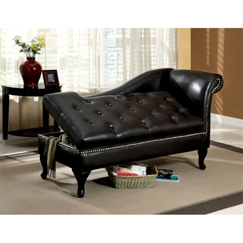 Cami Contemporary Storage Bench in Black