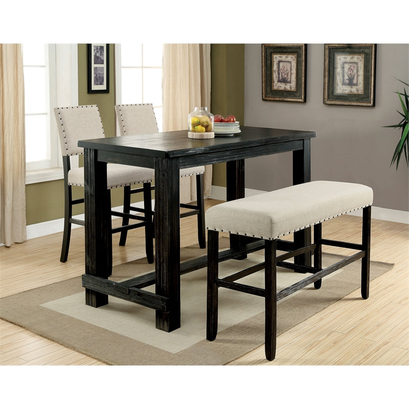 Lubbers Rustic Square Counter Height Table in Antique Black