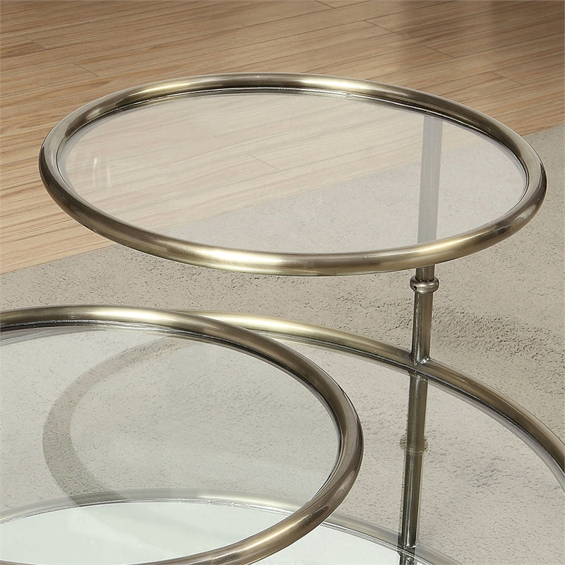 Felix Contemporary Glass Round Swivel Coffee Table