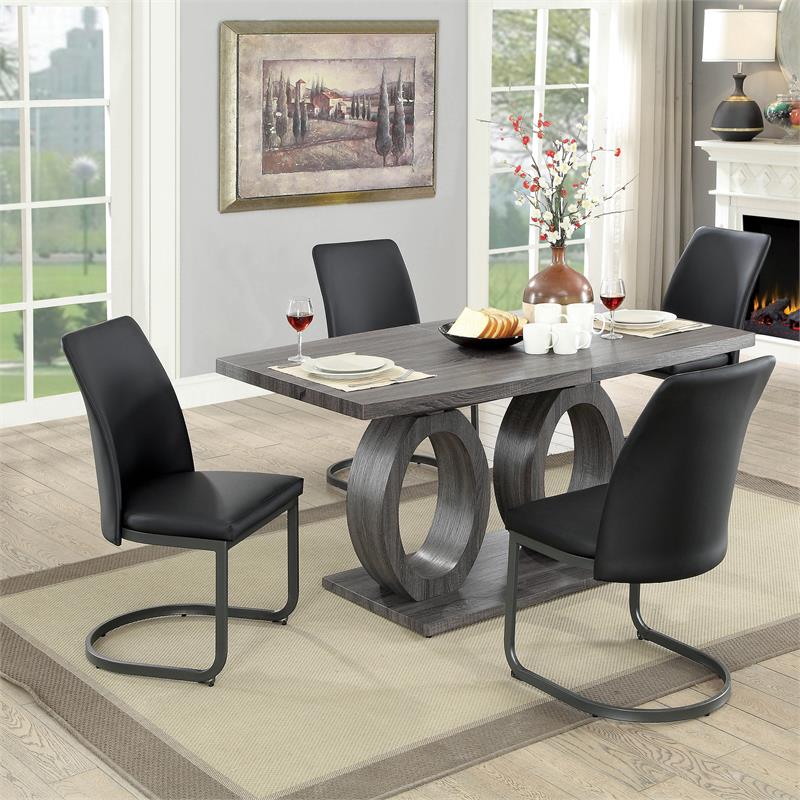 Monte Transitional Faux Leather Upholstered Side Chairs (Set of 2)