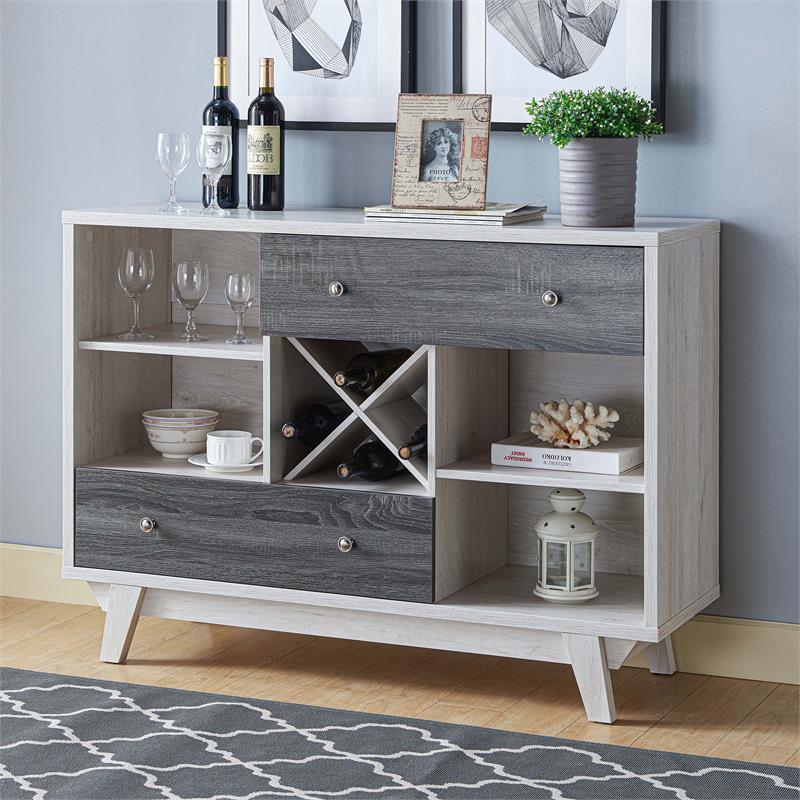 Tannery Multi-Storage Buffet in White Oak and Gray