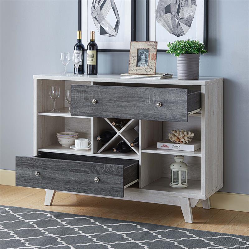 Tannery Multi-Storage Buffet in White Oak and Gray