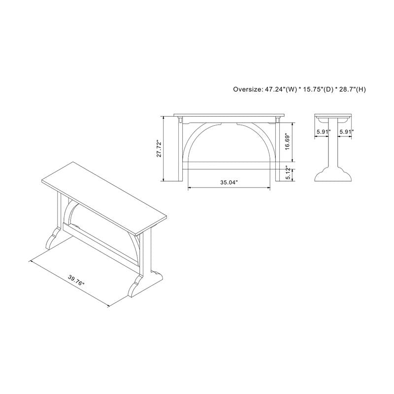 Linx Rectangle Console Table