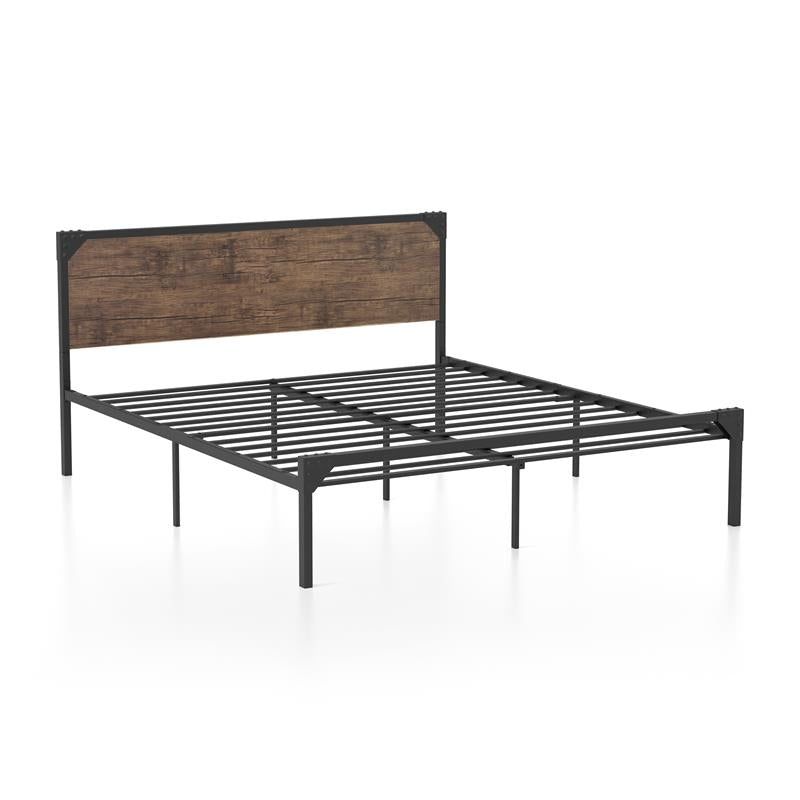 Budenholz Platform California King Bed in Dark Brown