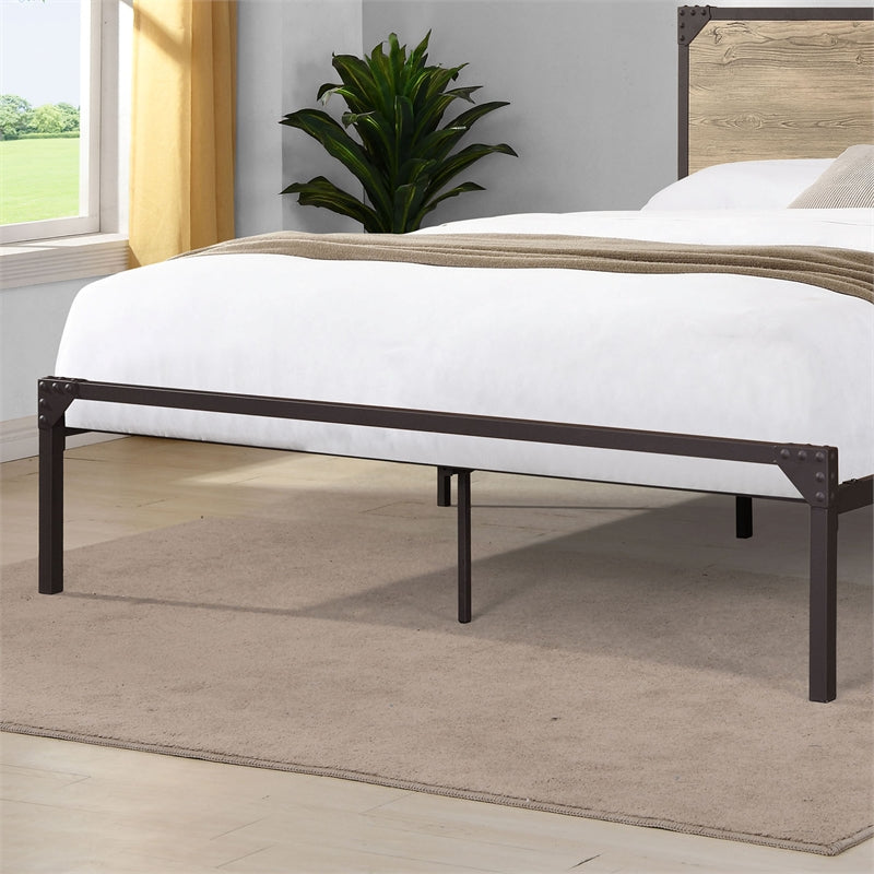 Budenholz Platform California King Bed in Dark Brown