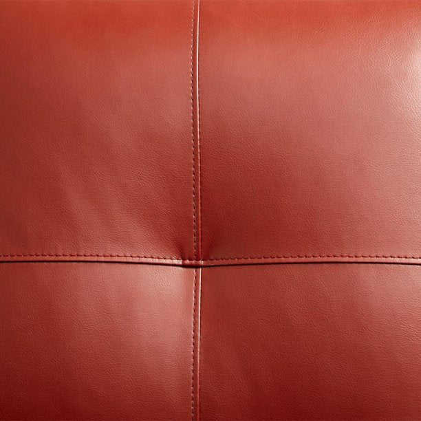 Noah Contemporary Faux Leather L-Shape Sectional in Mahogany Red