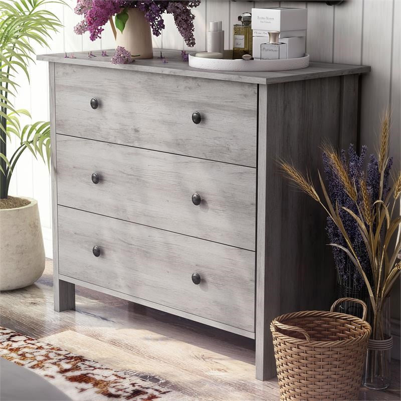 Zillett 3-Drawer Chest in Vintage Gray Oak