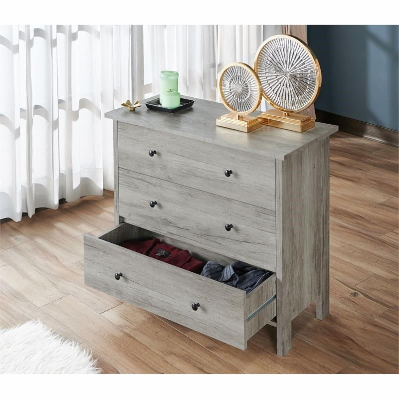 Zillett 3-Drawer Chest in Vintage Gray Oak