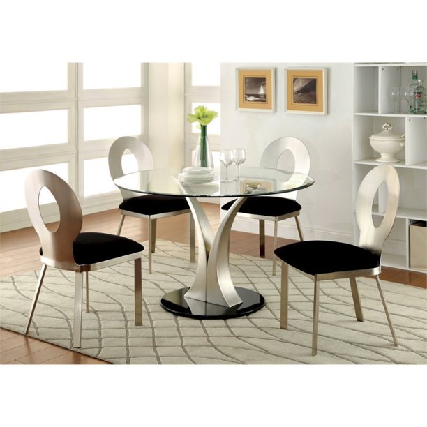 Melie Contemporary Stainless Steel Dining Table