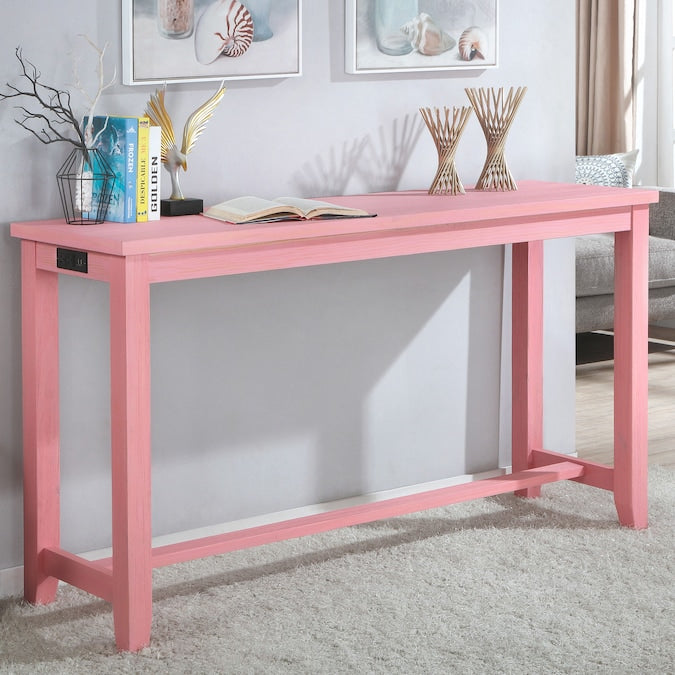 Sabana Counter Height Dining Table with USB Plug in Antique Pink