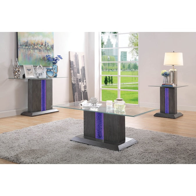 Lillon Contemporary Glass Top End Table