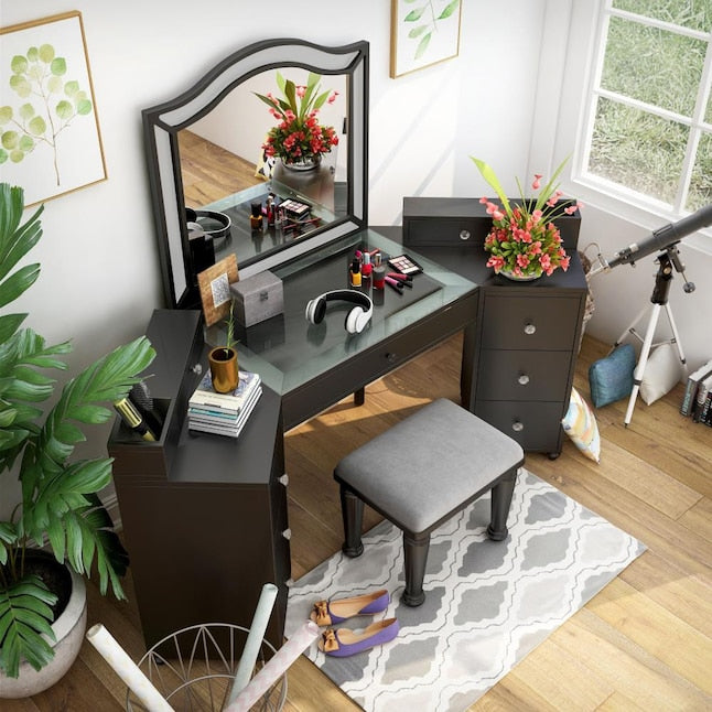 Urman 3-Piece Vanity Set in Obsidian Gray