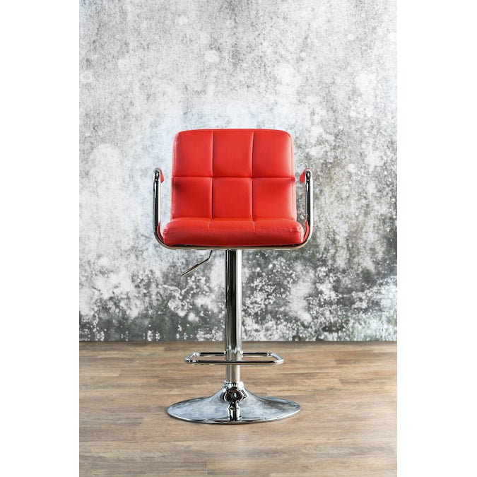 Witmer Contemporary Height Adjustable Bar Stool in Red