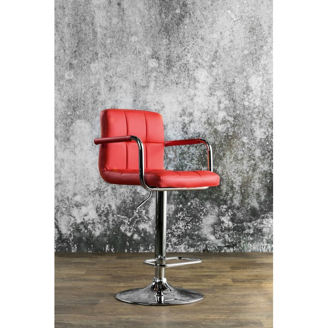 Witmer Contemporary Height Adjustable Bar Stool in Red